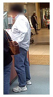 overweight man at the mall
