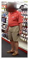 overweight man shopping